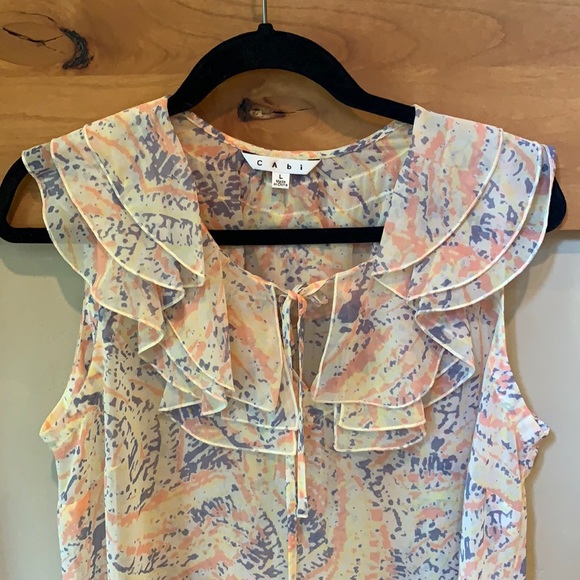 CAbi Flashback Ruffle Sheer BouseTank - Picture 5 of 6